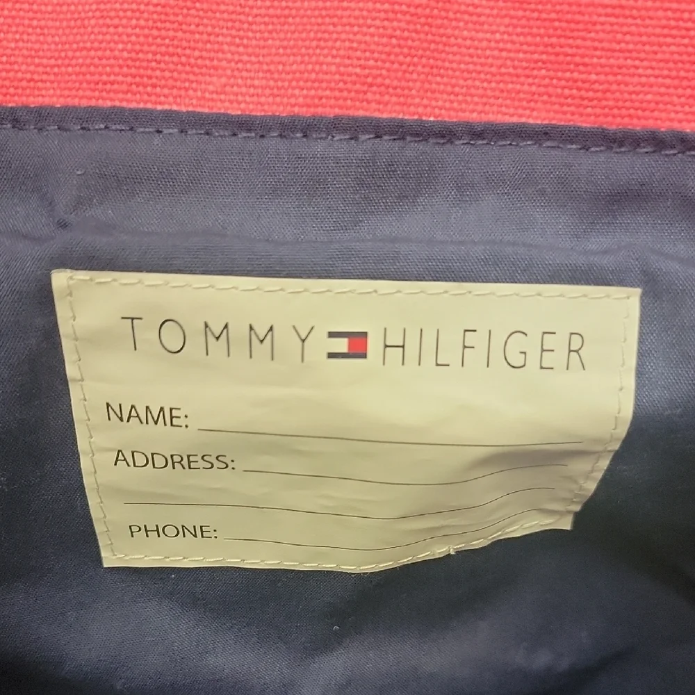 Tommy Hilfiger Kids Striped Canvas Tote Bag Pink Blue 2012 Vintage Y2K Style